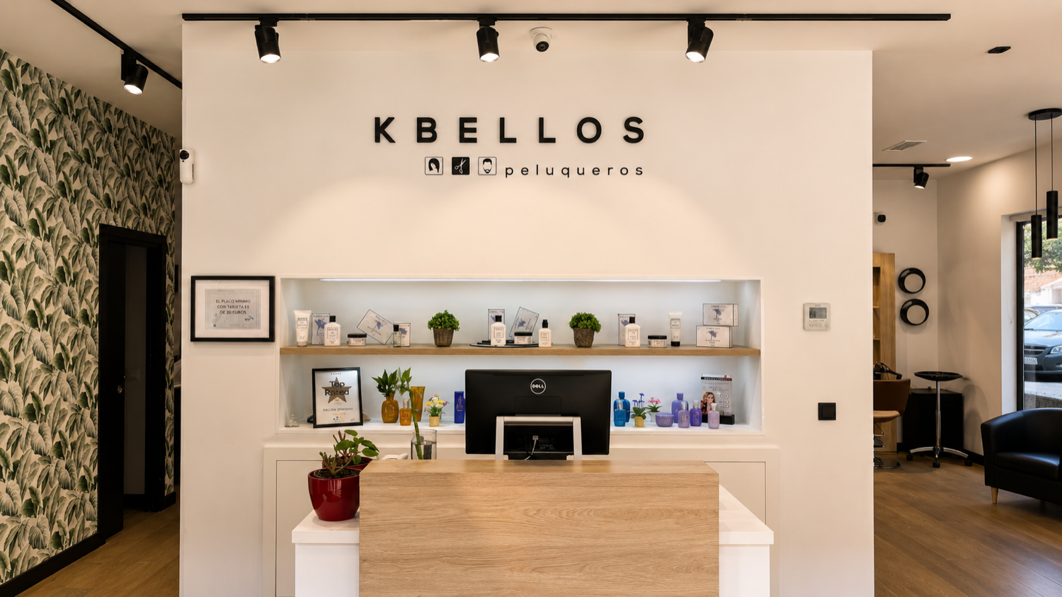 Recepción del salón KBELLOS peluqueros